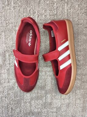 adidas Originals Samba Jane Mary Jane Better Scarlet Red Women's JQ6446 NWOB 9.5